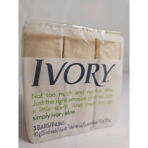 Vintage Ivory Simply Ivory Aloe Soap 3 Bar Pack 9.5 oz Sealed Unopened